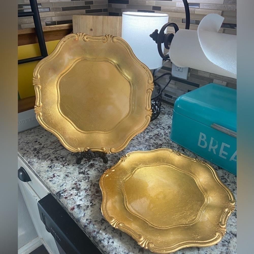 Gold chargers set of 2